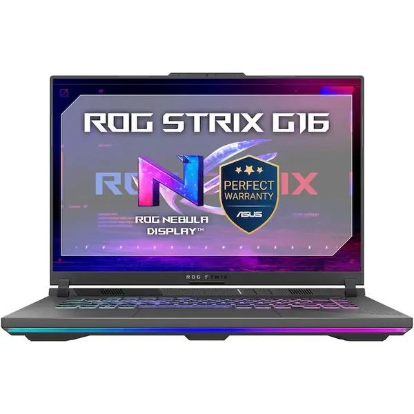 Asus Laptop Gaming ASUS ROG Strix G16 G614FP cu procesor AMD Ryzen™ 9 9955HX, Display 16, Full HD+, IPS, 165Hz, RAM 32GB DDR5, 1TB SSD, Placa video NVIDIA® GeForce RTX™ 5070 8GB GDDR7, No OS, Eclipse Gray