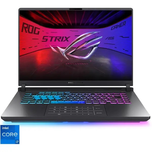 Asus Laptop Gaming ASUS ROG Strix G16 G615JHR, Display 16 FHD+ (1920 x 1200), Procesor Intel® Core™ i7 14650HX, RAM 16GB DDR5, Capacitate stocare 512GB SSD, Placa video dedicata NVIDIA GeForce RTX 5050 8GB, No OS, Gri (INT Keyboard)