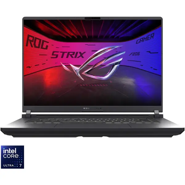 Asus Laptop Gaming ASUS ROG Strix G16 G615LM cu procesor Intel® Core™ Ultra 7 255HX pana la 5.2GHz, 16'', 2.5k, WQXGA, IPS, 240Hz, 16GB DDR5 RAM, 1TB SSD, NVIDIA® GeForce RTX™ 5060 8GB GDDR7, No OS, Eclipse Gray, 3Y PUR (INT Keyboard)