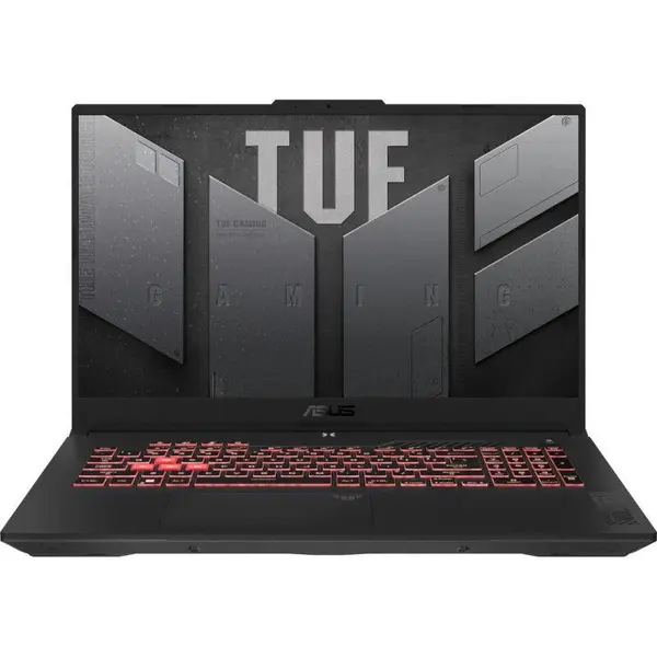 Asus Laptop Gaming ASUS TUF A17 FA707NUG, Procesor AMD Ryzen™ 7 7445HS pana la 4.7 GHz, 17.3 inch, Full HD 144Hz, 16GB RAM, 1TB SSD, nVidia GeForce RTX 4050 6GB, Free Dos, Negru/Gri