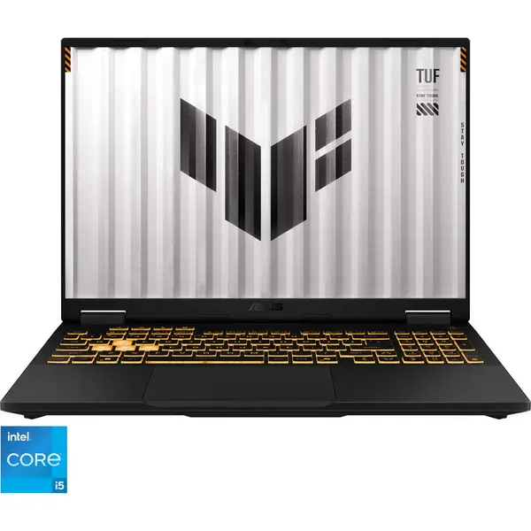 Asus Laptop pentru Gaming ASUS TUF F16 FX608JH, Display 16'' FHD+ 1920 x 1200, Procesor Intel® Core™ i5-13450HX, Memorie RAM 16GB DDR5, Capacitate de stocare 512GB SSD, NVIDIA® GeForce RTX 5050 8GB, No OS, Gri (INT Keyboard)