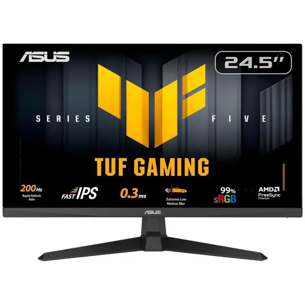 Asus Monitor Fast IPS ASUS TUF Gaming VG259Q5A, 24.5 inch, Full HD 1920 x 1080, HDMI, DisplayPort, Boxe, 200 Hz, 0.3 ms, Negru