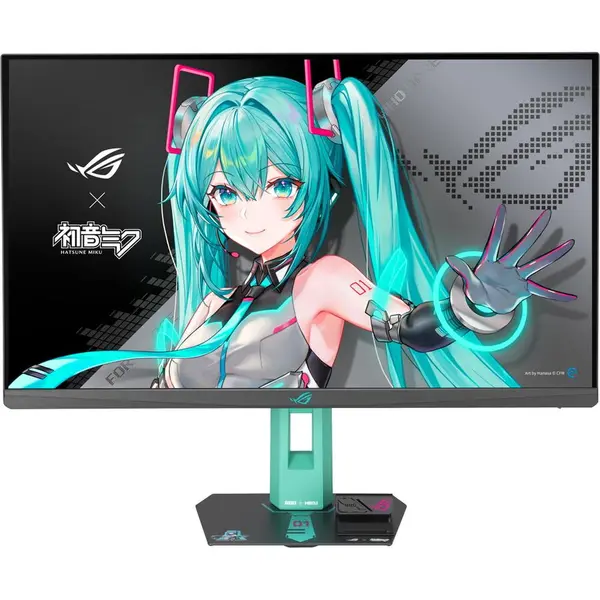 Asus Monitor Gaming Fast IPS LED ASUS 27 ROG Strix XG27ACMEG-G Hatsune Miku Edition, QHD (2560 x 1440), HDMI, DisplayPort, Pivot, 260 Hz, 0.3 ms, Negru