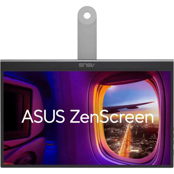 Asus Monitor Portabil OLED ASUS ZenScreen 15.6 MQ16AHE, Full HD (1920 x 1080), Mini HDMI, USB-C, 1 ms, Argintiu