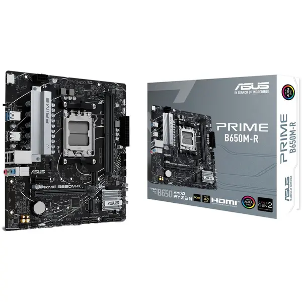 Asus Placa de baza ASUS PRIME B650M-R, mATX, Memorie suportata 96 GB DDR5, Socket AM5