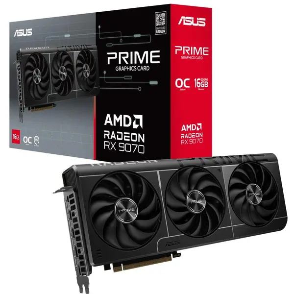 Asus Placa video ASUS PRIME, AMD RADEON™ RX 9070 OC,16GB GDDR6, 256-bit