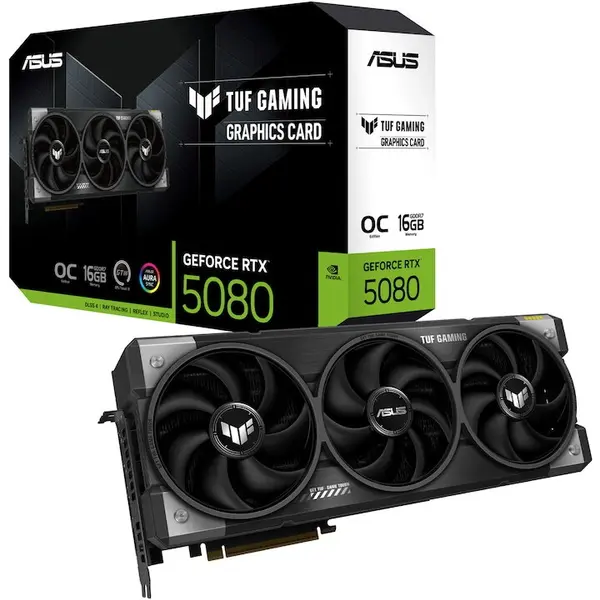 Asus Placa video ASUS TUF Gaming GeForce RTX™ 5080 OC Edition, 16GB, GDDR7, 256-bit