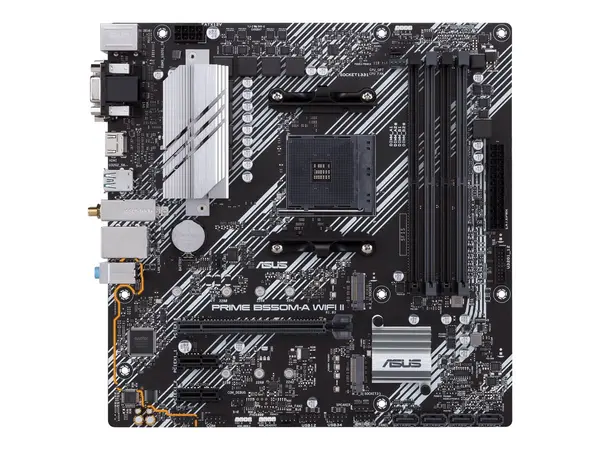 ASUS PRIME B550M A WIFI II - Placă de bază AM4, DDR4 4866 OC, mATX, HDMI DVI VGA, Wi Fi 6, BT 5.2, USB 3.2