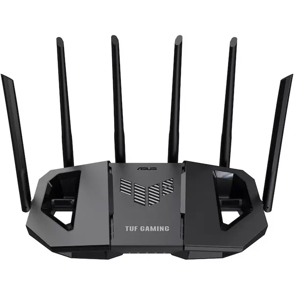 Asus Router Gaming Wireless ASUS TUF Gaming BE6500, BE6500, Dual-Band, Quad-Core 1.5GHz CPU, 256MB/1GB Flash/RAM, 4K-QAM, MLO, 2.5G quad-port, AiProtection Pro, Adaptive QoS, VPN Fusion, Instant Guard, AiMesh