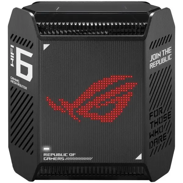 Asus Router Mesh Gaming Wireless ASUS ROG Rapture GT6, Tri-Band, acoperire 275m², Tri-Core 1.7GHz CPU, 256MB/512MB Flash/RAM, 2.5G port, AiProtection Pro, Adaptive QoS, VPN server/client, IPTV, OFDMA, Beamforming, Link Aggregation, AiMesh