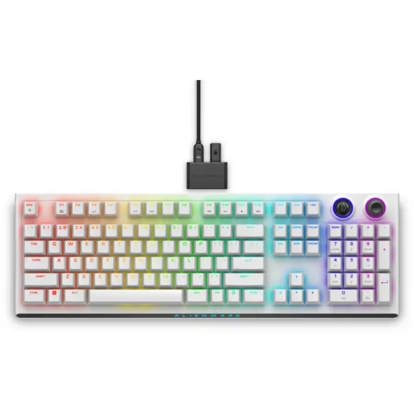Asus Tastatura Gaming Dell Alienware Tri-Mode, Wireless, USB, Alb