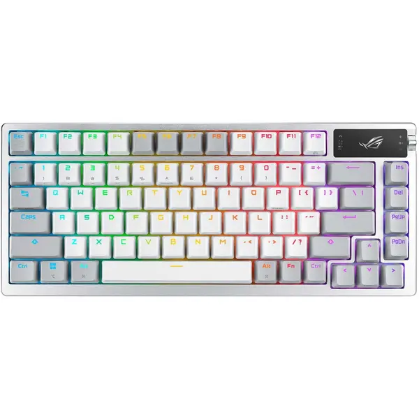 Asus Tastatura Gaming Wireless Asus ROG AZOTH, Swithuri ROG NX, Ecran OLED, Alb