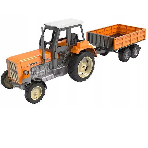 ATA Tractor de jucarie ATA Double Eagle Tractor Ursus C-360 cu remorca, Scara 1:10, Galben, Manual