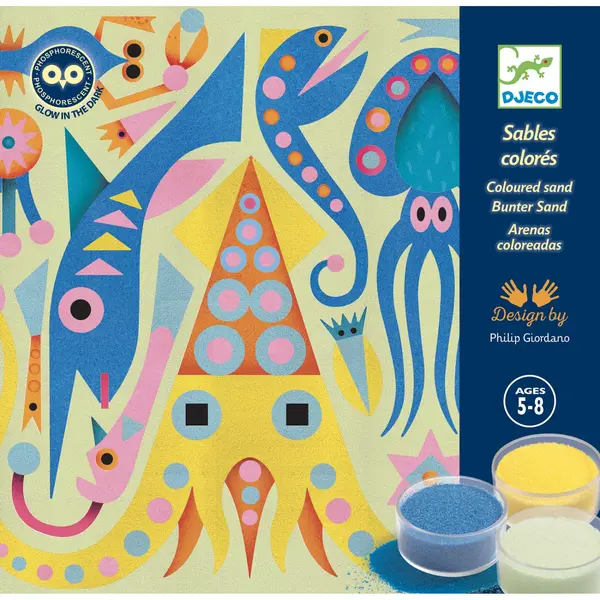 Atelier creativ cu nisip fluorescent, Luminile din ocean 23 cm