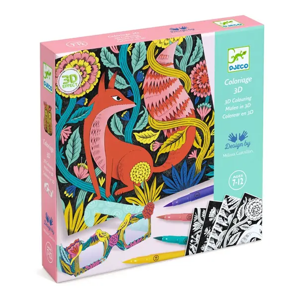 Atelier de colorat 3D Djeco, Fantezie in padure