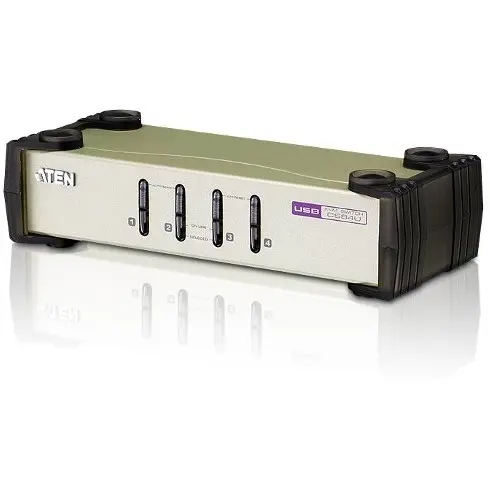 ATEN ATEN CS84U 4-Port PS/2-USB KVM Switch, 4x Custom KVM Cable Sets, Non-powered