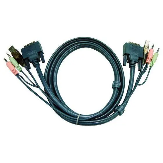 ATEN Cablu USB DVI KVATEN 2L-7D05U / Video / USB / audio cable / USB, stereo mini jack, DVI-D (M) to stereo mini jack, USB Type B, DVI-D (M) / 5 m | 2L-7D05UM 5M/2L-7D05U ATEN