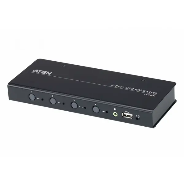 ATEN Comutator KM fără limită USB ATEN CS724K cu 4 porturi (cabluri incluse)