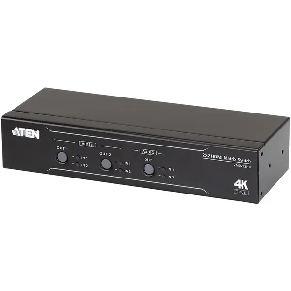 ATEN Switch AV ATEN VM0202HB-AT-G, 4096x2160, 2 intrari HDMI, 2 iesiri HDMI