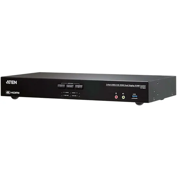 ATEN Switch KVM ATEN CS1842-AT-G, 2 porturi, HDMI, 4K Ultra HD