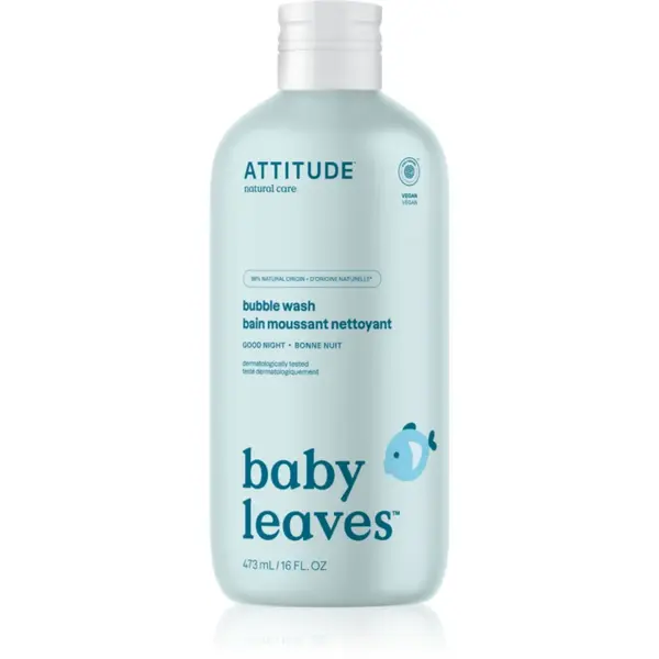 Attitude Baby Leaves Bubble Wash spuma de baie pentru nou-nascuti si copii 473 ml