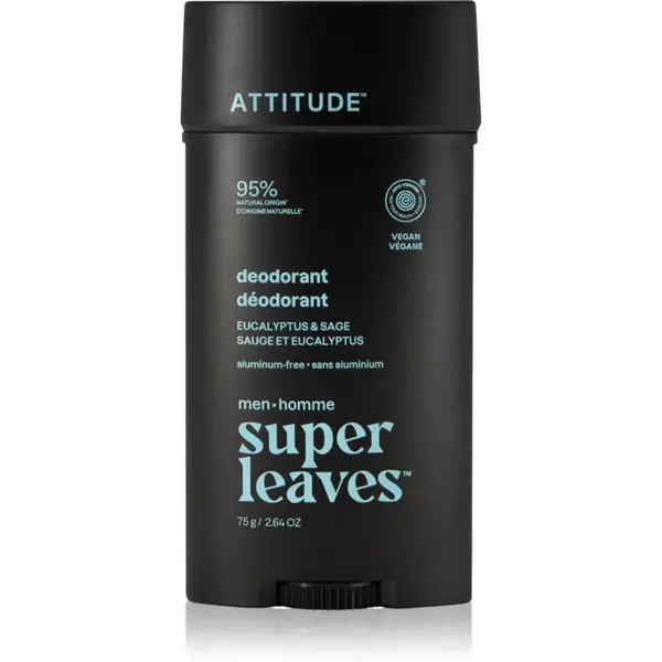 Attitude Super Leaves Men Deodorant deodorant fără aluminiu pentru bărbați Eucalyptus & Sage 75 g