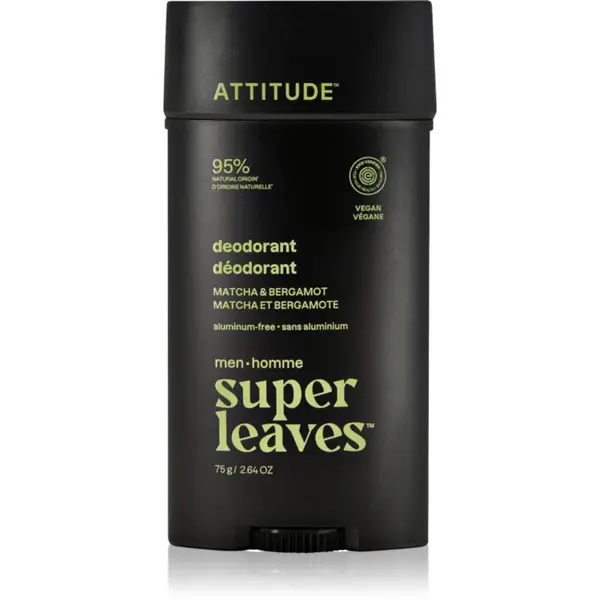 Attitude Super Leaves Men Deodorant deodorant pentru bărbați Matcha & Bergamot 75 g
