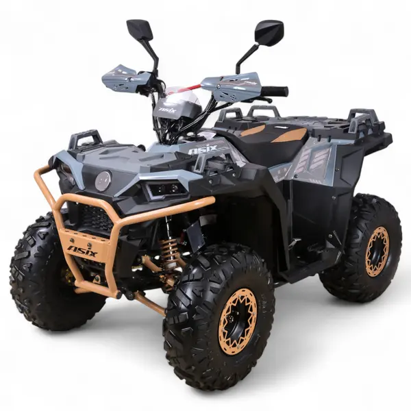 Atv copii Asix Grizzly 125cc, roti 8 inch, 1+1 viteze, culoare gri maro