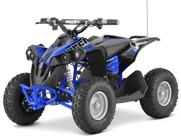 ATV electric Kinder Eco Wolf , motor 1060W 36V pozitionat pe punte si cui remorcare, culoare albastra