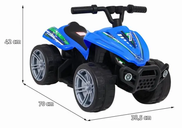 ATV electric pentru copii Novokids Mini Monster Albastru, 6V, lungime 70 cm, greutate admisa 30 kg