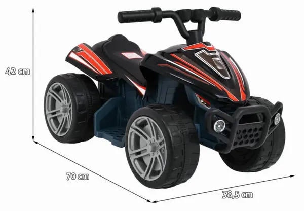 ATV electric pentru copii Novokids Mini Monster Negru, 6V, lungime 70 cm, greutate admisa 30 kg