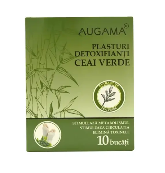Augama Plasturi detoxifianti cu ceai verde pentru talpi 10 cm x 12 cm 10 bucati