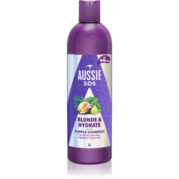 Aussie SOS Blonde & Hydrate sampon tonifiant cu violete pentru par blond 500 ml