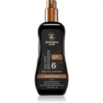 Australian Gold Spray Gel Sunscreen With Instant Bronzer spray protector pentru plajă cu efect autobronzant