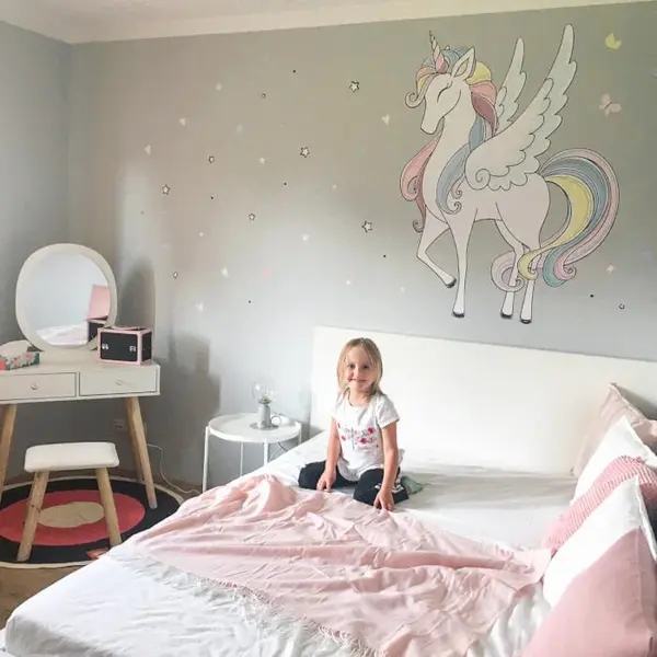 Autocolant unicorn - autocolant textil colorat curcubeu, Diverse marimi