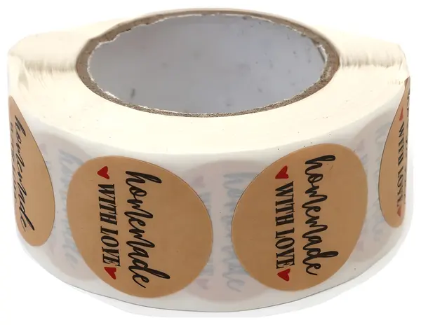 Autocolante decorative Em Art - Handmade with Love, 2.5 cm, 500 bucăți