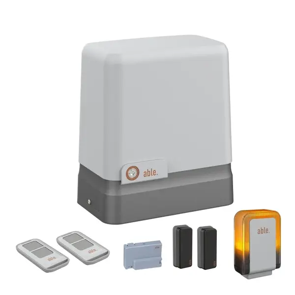 Automatizare de poarta culisanta Able Kit SL Small 400 24, pana la 400 Kg, 24V, 400/150N, 220/150W, cu accesorii, IP44