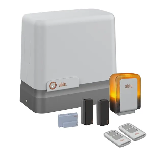 Automatizare de poarta culisanta Able Kit SL Small 800 230, 800kg, 230V, 800/ 300 N, semnalizare luminoasa, fotocelule, receptor, telecomanda, IP44