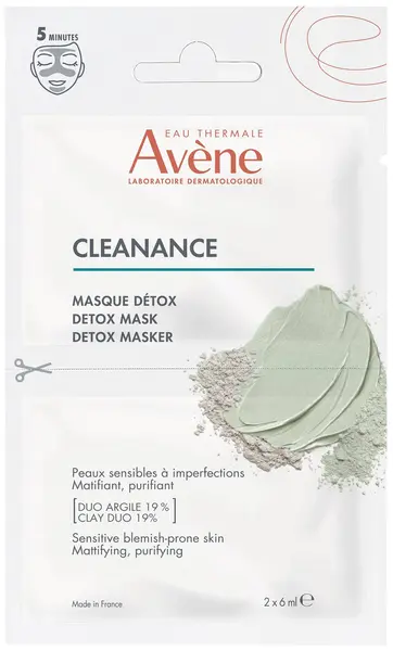 Avène Cleanance Masca detoxifiantă de față, 2 x 6 ml