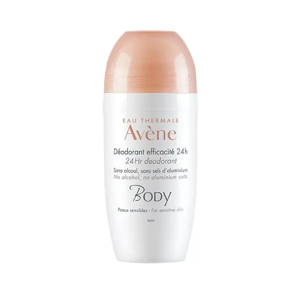 Avene Deodorant roll-on 24H pentru piele sensibila, 50 ml
