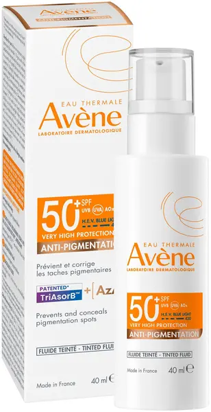 Avène Sun Fluid nuanțator de protecție solară anti-pete, SPF50+, 40 ml