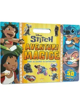 Aventuri magice. Carte de colorat cu autocolante. Peste 50 de autocolante. Disney Stitch/***