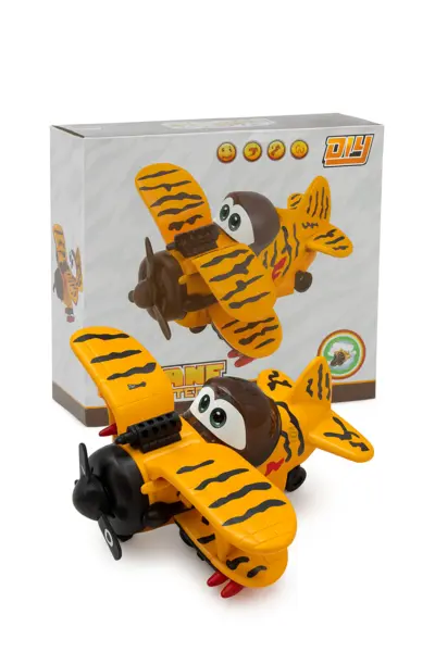 Avion Jucarie cu Lumini, Sunete si Miscare - Model Fighter Tiger, 17.3x16.8x9.3 cm