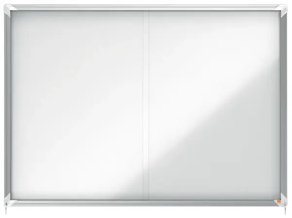 Avizier NOBO Premium Plus, interior, otel emailat, 18x A4, geam glisant si cheie, magnetic, alb Avizier NOBO Premium Plus, interior, otel emailat, 18x A4, geam glisant si cheie, magnetic, alb