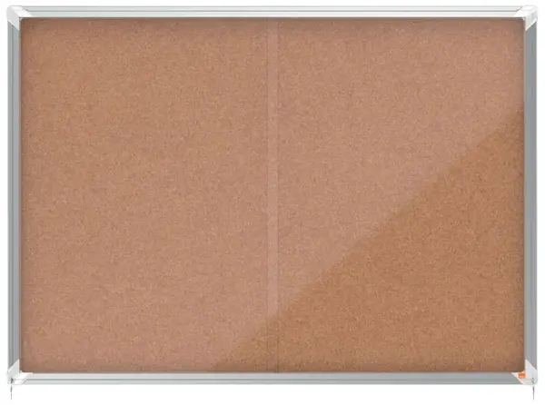 Avizier NOBO Premium Plus, interior, pluta, 18X A4, geam glisant si cheie, natur Avizier NOBO Premium Plus, interior, pluta, 18X A4, geam glisant si cheie, natur