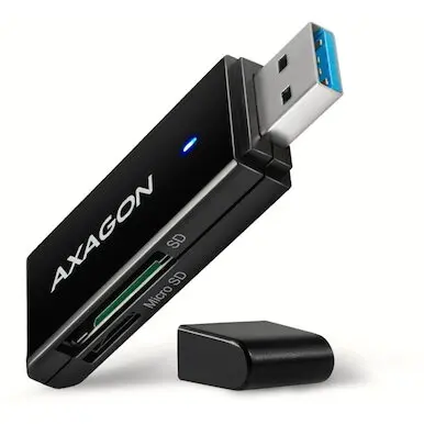 AXAGON Card reader Axagon CRE-S2N , USB-C 3.2, 2 in 1, SD, microSD, Negru