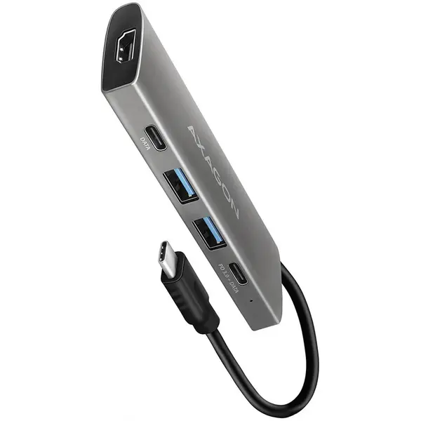 AXAGON Hub Axagon HMC-5G2 USB 2x USB-A + 2x USB-C 10Gbps, Gri
