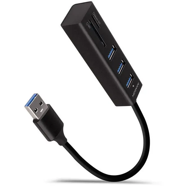 AXAGON Hub USB Axagon HMA-CR3A, 3 x USB 3.2, Slot card SD/micro SD, Negru