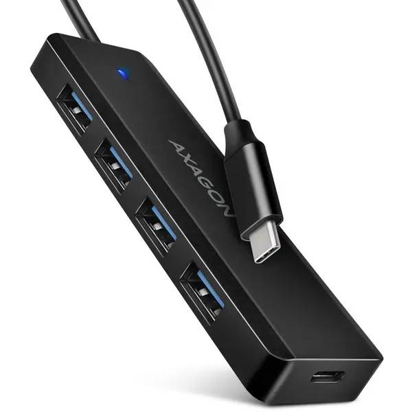 AXAGON Hub USB Axagon HUE-C1C, 4x USB 3.2 Gen 1, 0.2m, USB-C, Negru