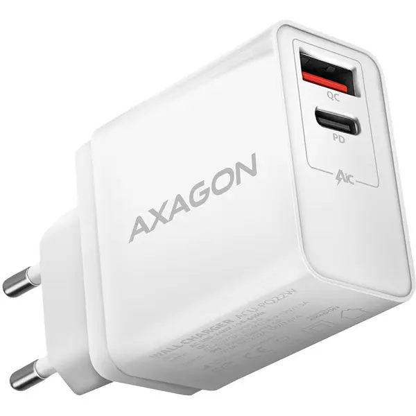 AXAGON Incarcator retea Axagon ACU-PQ22W, Quick Charge 3.0, 3A, 22W putere totala, Alb